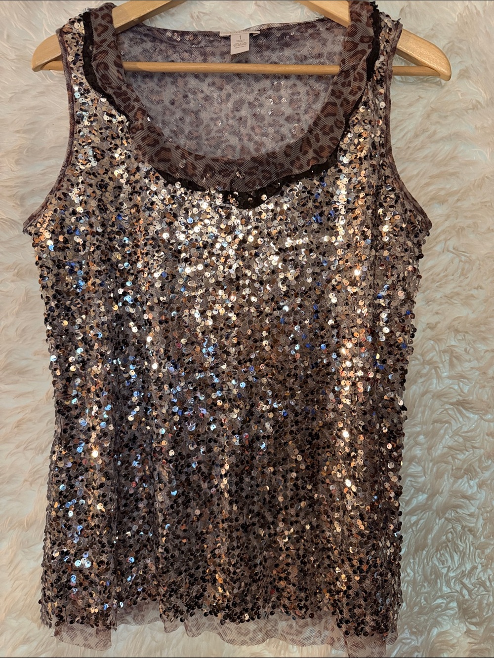 Chicos sequin tank size medium